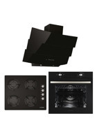Alveus Century 604 MFA 604 - GLS 640 - MOD W Doğalgazlı Cam Klasik Set Üstü Davlumbaz 3'lü Ankastre Set Siyah