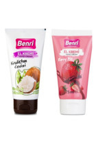 Benri Çilekli-Hindistan Cevizli Tüm Ciltler Organik Vegan Parfümlü El Kremi 90 ml+75 ml