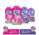 Vernel Konsantre Gül - Lavanta 240 Yıkama Yumuşatıcı 4x1440 ml