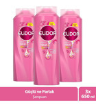 Elidor Güçlü ve Parlak Onarıcı Düz Saçlar İçin Keratin Makademia Yağı Kremsiz Şampuan Unisex Şampuanı 650 ml