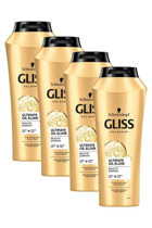 Gliss Ultimate Oil Elixir Onarıcı Düz Saçlar İçin Argan Yağlı Kremsiz Şampuan Unisex Şampuanı 4x500 ml