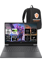 HP Victus 16 9J204EA Harici GeForce RTX 4050 Intel Core i5 14500HX 24 GB DDR5 1 TB SSD 16.1 inç QHD Freedos Gaming Laptop PER4 ÇANTA