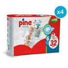 Pine Classic 6 Numara Cırtlı Bebek Bezi 4x32 Adet