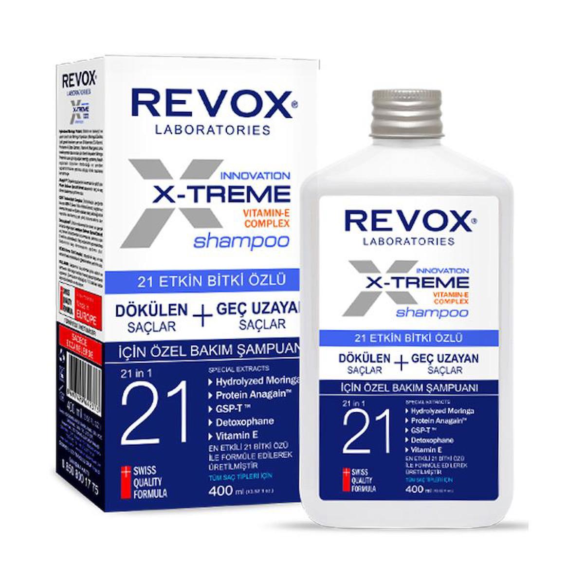 Revox X-treme Dökülme Karşıtı Tüm Saçlar İçin 21 Etkin Bitki Özlü Standart Unisex Şampuan 400 ml