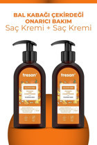 Tresan Bal Kabağı Çekirdeği Sülfatsız Onarıcı Tuzsuz Boyalı Tüm Saçlar için Kadın Saç Kremi 2x300 ml