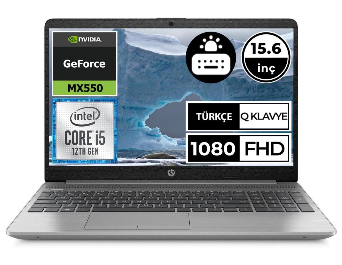 HP 250 G9 6Q8M7ES07 Harici GeForce MX550 Intel Core i5 1235U 8 GB Ram 512 GB SSD 15.6 inç Full HD Windows 10 Pro Laptop