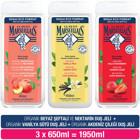 Le Petit Marseillais Akdeniz Çileği Beyaz Şeftalili Aromalı Nemlendirici Duş Jeli 3x650 ml