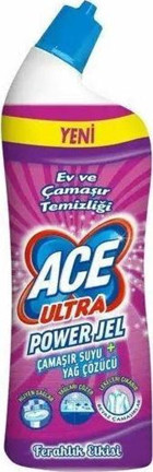 Ace Ultra Power Kokulu Banyo-Mutfak İçin Konsantre Jel Çamaşır Suyu 12x750 ml