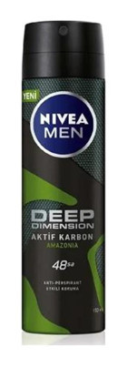 Nivea Deep Amazonia Pudralı Ter Önleyici Sprey Erkek Deodorant 2x150 ml