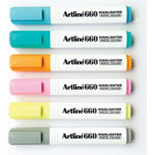 Artline 660 6'lı Pastel Renkli Kesik Uçlu Fosforlu Kalem Seti