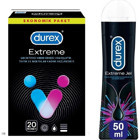 Durex Extreme Geciktiricili Tırtıklı Prezervatif 20'li+Extreme Jel 50 ml