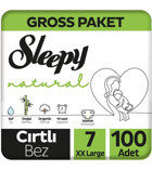 Sleepy Natural 7 Numara Organik Cırtlı Bebek Bezi 100'lü