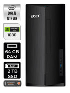 Acer Aspire DT.BHUEM.004 Harici GeForce GT 1030 Intel Core i3 12100 64 GB Ram 2 TB SSD Tower FreeDos Masaüstü Bilgisayar + PER4 BELLEK