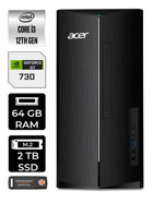 Acer Aspire DT.BHUEM.004 Harici GeForce GT 730 4 GB Intel Core i3 12100 64 GB Ram 2 TB SSD Tower Windows 11 Pro Masaüstü Bilgisayar + PER4 BELLEK