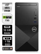 Dell Vostro 3910MT N7519VDT3910 Harici GeForce GT 730 2 GB Intel Core i5 12400 12 GB Ram 1 TB SSD Tower Windows 11 Pro Masaüstü Bilgisayar + PER4 BELLEK