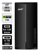 Acer Aspire DT.BHUEM.004 Harici GeForce GT 730 4 GB Intel Core i3 12100 64 GB Ram 4 TB SSD Tower Windows 11 Home Masaüstü Bilgisayar + PER4 BELLEK