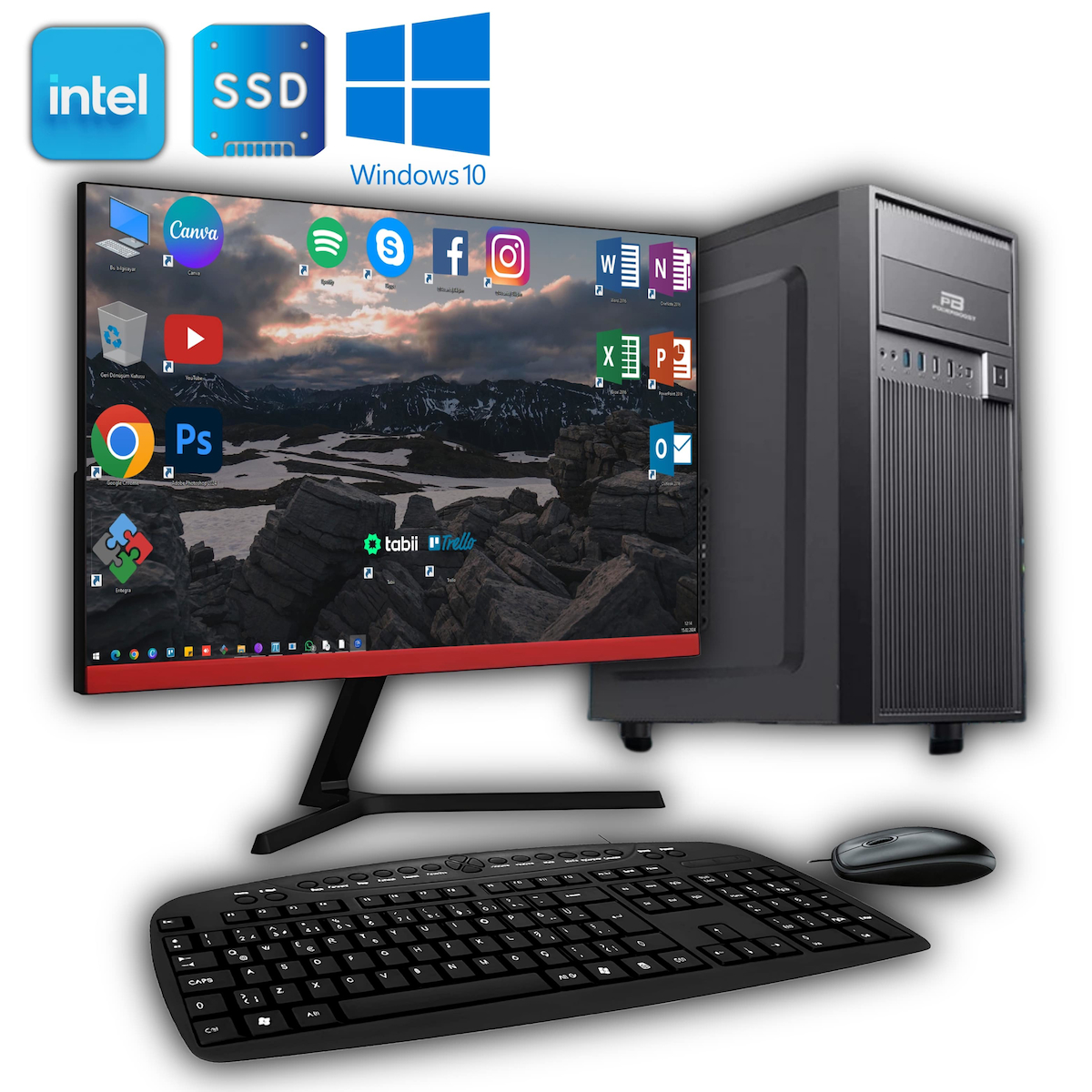 Avantron EVO7219 Dahili Intel UHD Graphics 770 Intel Core i7 12700K 32 GB Ram DDR4 1 TB SSD Tower FreeDos 27 inç Monitörlü Masaüstü Bilgisayar