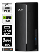 Acer Aspire DT.BHUEM.004 Harici GeForce GT 1030 Intel Core i3 12100 36 GB Ram 512 GB SSD Tower Windows 11 Pro Masaüstü Bilgisayar + PER4 BELLEK