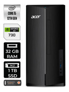 Acer Aspire DT.BHUEM.005 Harici GeForce GT 730 4 GB Intel Core i5 12400 32 GB Ram 1 TB SSD Tower Windows 11 Pro Masaüstü Bilgisayar + PER4 BELLEK