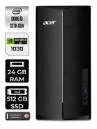 Acer Aspire DT.BHUEM.004 Harici GeForce GT 1030 Intel Core i3 12100 24 GB Ram 512 GB SSD Tower Windows 11 Pro Masaüstü Bilgisayar + PER4 BELLEK