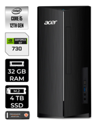 Acer Aspire DT.BHUEM.005 Harici GeForce GT 730 2 GB Intel Core i5 12400 32 GB Ram 4 TB SSD Tower FreeDos Masaüstü Bilgisayar + PER4 BELLEK