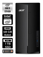 Acer Aspire TC1760 DT.BHUEM.004 Dahili Intel UHD Graphics Intel Core i3 12100 48 GB Ram 1 TB SSD Tower Windows 11 Home Masaüstü Bilgisayar + PER4 BELLEK