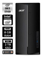 Acer Aspire TC1760 DT.BHUEM.004 Dahili Intel UHD Graphics Intel Core i3 12100 8 GB Ram 2 TB SSD Tower FreeDos Masaüstü Bilgisayar + PER4 BELLEK