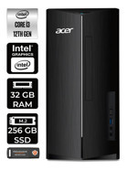 Acer Aspire TC1760 DT.BHUEM.004 Dahili Intel UHD Graphics Intel Core i3 12100 32 GB Ram 256 GB SSD Tower FreeDos Masaüstü Bilgisayar + PER4 BELLEK