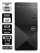 Dell Vostro 3910MT N3563VDT3910EMEA Dahili Intel UHD Graphics Intel Core i3 12100 24 GB Ram 2 TB SSD Tower Windows 11 Pro Masaüstü Bilgisayar + PER4 BELLEK