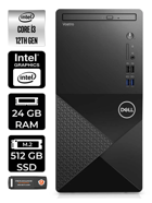 Dell Vostro 3910MT N3563VDT3910EMEA Dahili Intel UHD Graphics Intel Core i3 12100 24 GB Ram 512 GB SSD Tower FreeDos Masaüstü Bilgisayar + PER4 BELLEK