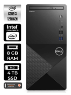 Dell Vostro 3910MT N3563VDT3910EMEA Dahili Intel UHD Graphics Intel Core i3 12100 8 GB Ram 4 TB SSD Tower FreeDos Masaüstü Bilgisayar + PER4 BELLEK