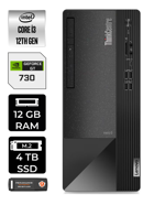 Lenovo NEO 50T 11SC001ATX Harici GeForce GT 730 2 GB Intel Core i3 12100 12 GB Ram 4 TB SSD Tower Windows 11 Home Masaüstü Bilgisayar + PER4 BELLEK