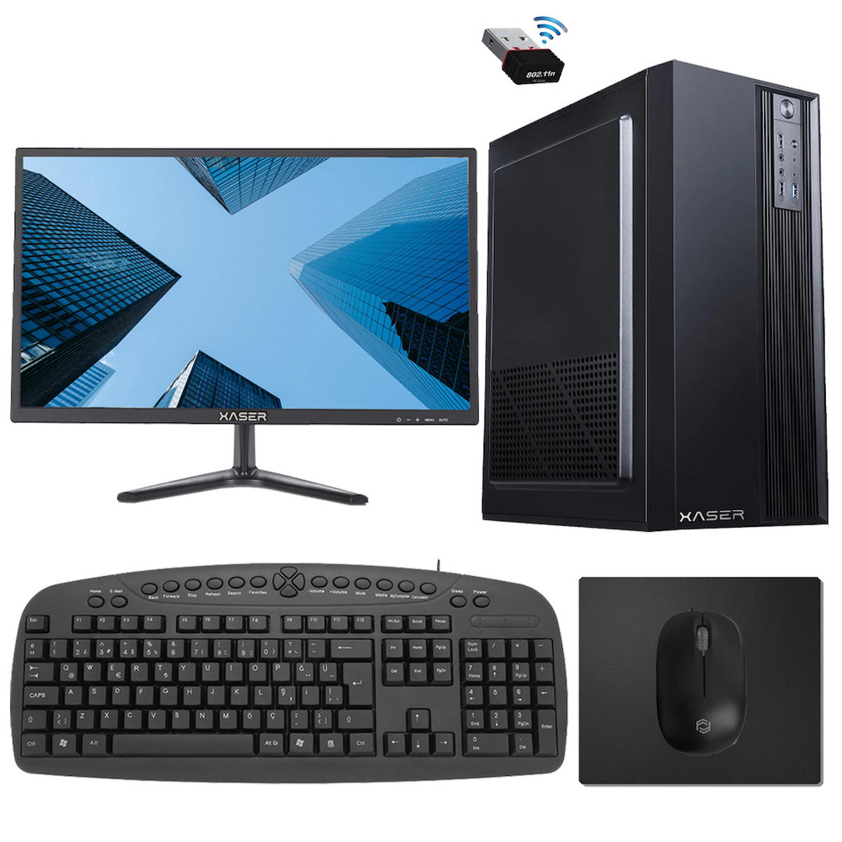 Xaser XSR167 Dahili Intel HD Graphics 4000 Intel Core i7 3770 8 GB Ram DDR3 128 GB SSD Tower FreeDos Masaüstü Bilgisayar