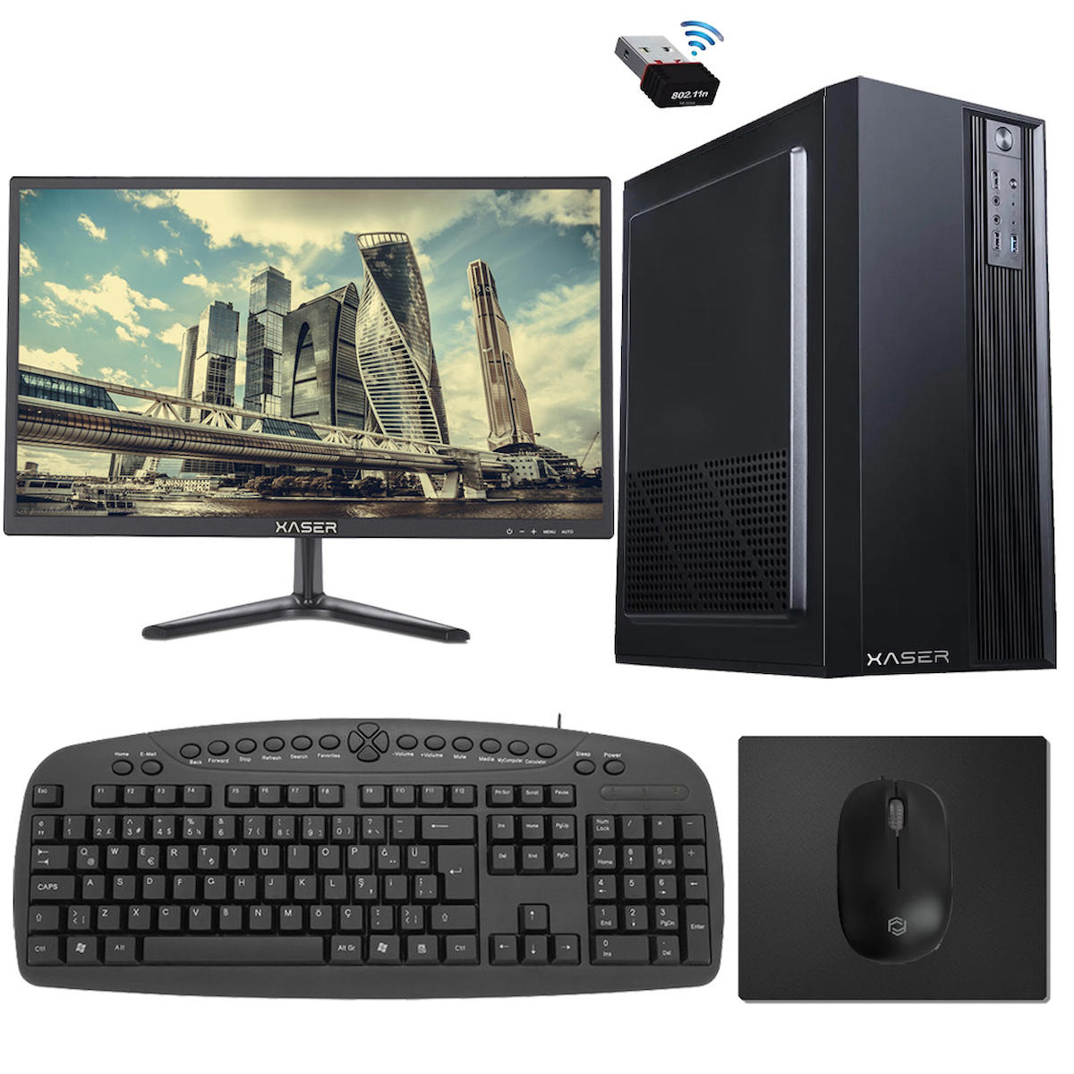 Xaser XSR128 Dahili Intel HD Graphics Intel Core i5 650 8 GB Ram DDR3 128 GB SSD Tower FreeDos Masaüstü Bilgisayar