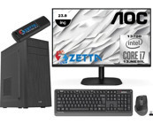 Zetta Expert MZET55078127 Harici Radeon RX 550 Intel Core i7 13700 32 GB Ram DDR4 1 TB SSD Tower Windows 11 Pro 23.8 inç Monitörlü Masaüstü Bilgisayar + Zetta Flash Bellek