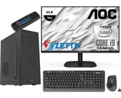 Zetta Expert MZET103098114 Harici GeForce RTX 3060 Ti Intel Core i9 13900 64 GB Ram DDR4 512 GB SSD Tower FreeDos 23.8 inç Monitörlü Masaüstü Bilgisayar + Zetta Flash Bellek