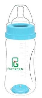 Polygreen 3020 Polipropilen 3+ Ay Mavi Damaklı Biberon Seti 270 ml