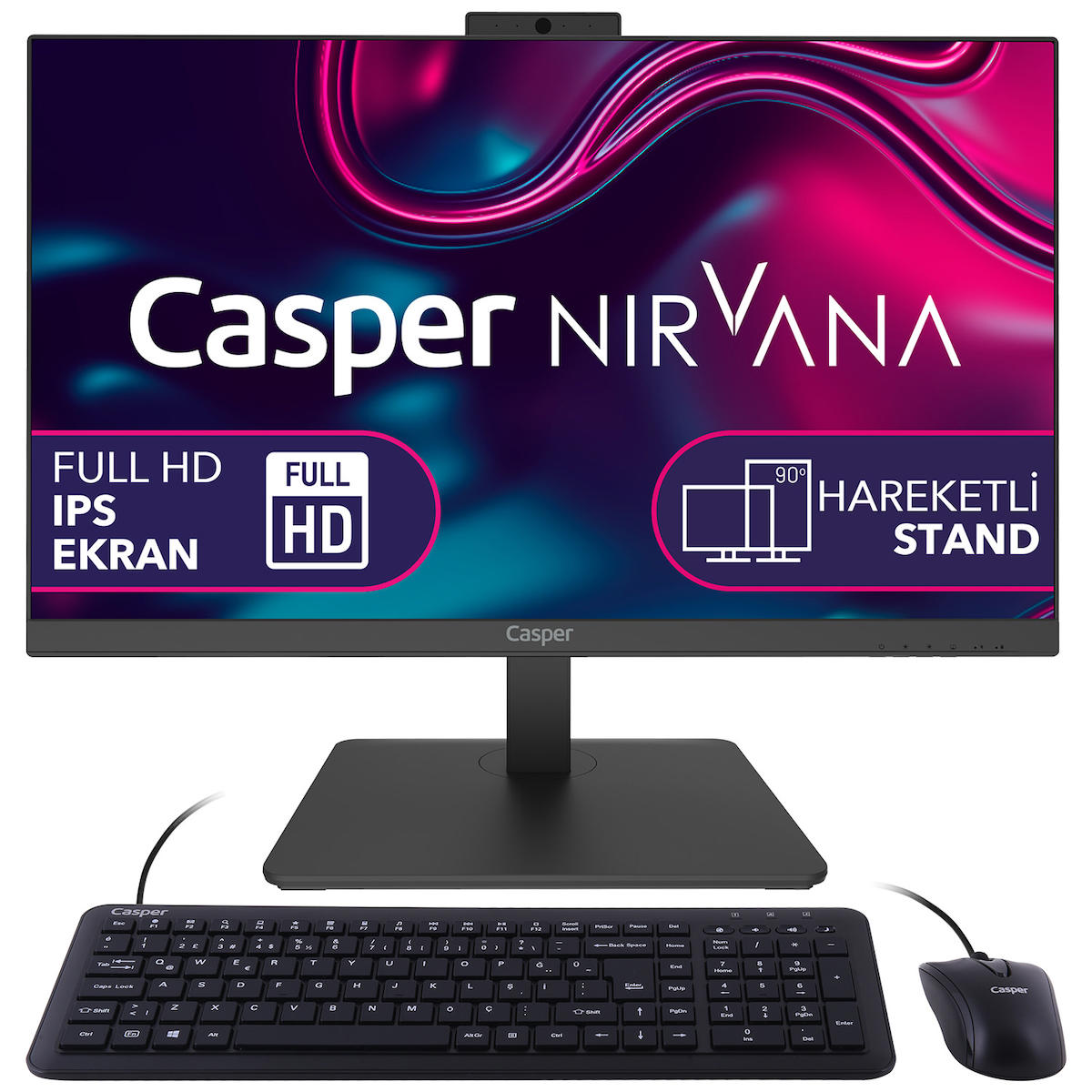 Casper Nirvana A60.5700-BX00X-V Dahili Radeon Vega 8 AMD Ryzen 7 5700U 16 GB Ram 2 TB SSD 23.8 inç Full HD Freedos All In One Bilgisayar