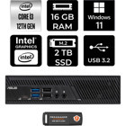 Asus PB63 PB63P1314 Dahili Intel UHD Graphics 730 Intel Core i3 13100 16 GB 2 TB Windows 11 Home Mini Pc + Per4 USB Flash Bellek