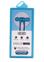 Karler Kr-207 Silikonlu Mikrofonlu 3.5 Mm Jak Kablolu Kulaklık Mavi