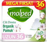 Molped Pure & Soft Organik Antialerjik Orta 36'lı Hijyenik Ped 1 Adet