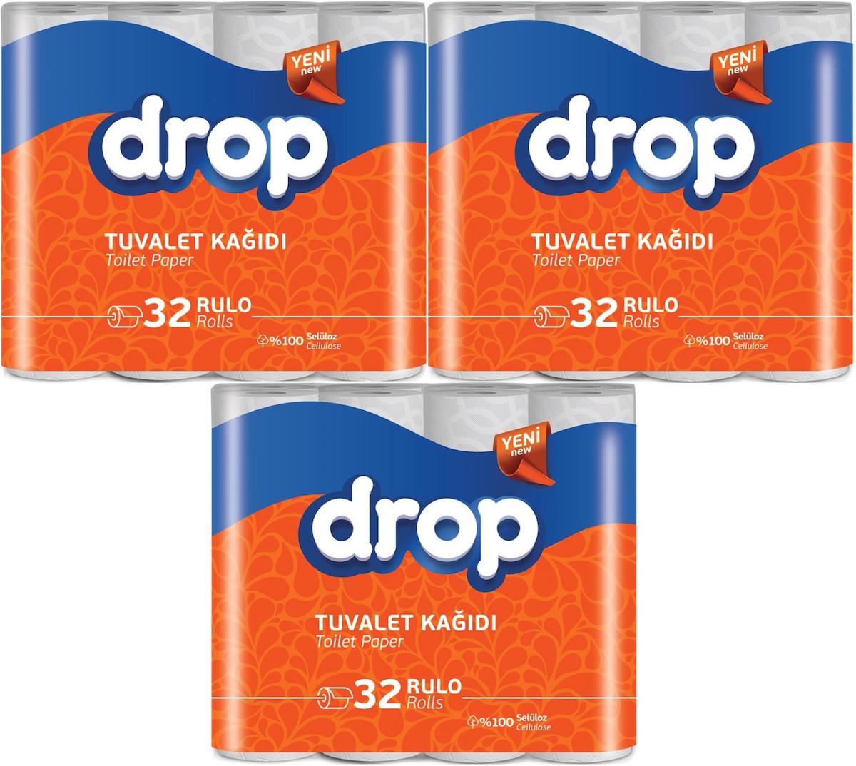 Drop 2 Katlı 3x32'li Rulo Tuvalet Kağıdı