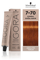 Schwarzkopf Igora Royal Absolutes 7-70 Kumral Doğal Bakır Krem Saç Boyası 60 ml