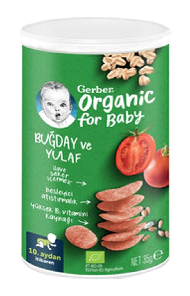 Gerber Laktozsuz Tahılsız Glutensiz Organik Buğday - Yulaf Probiyotikli Bebek Atıştırmalığı 35 gr