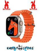 Bunnys Watch 8 Android GPS 49 mm Silikon Kordon Kare Unisex Akıllı Saat Turuncu