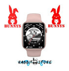 Bunnys Watch 8 Android GPS 45 mm Silikon Kordon Kare Unisex Akıllı Saat Pembe