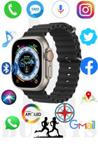 Rabbit Store Watch 8 Ultra Android GPS 49 mm Silikon Kordon Oval Unisex Akıllı Saat Lacivert