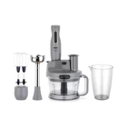 Fakir Mr Chef Quadro 1500 ml Plastik Hazneli Turbolu 4 Bıçaklı 4'lü Blender Seti Gri