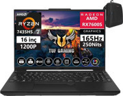 Asus Tuf Gaming A16 FA617NSR-N305609 Harici AMD Radeon RX 7600S AMD Ryzen 7 7435HS 64 GB Ram 512 GB SSD 16 inç Full HD FreeDos Oyuncu Laptop + Zetta Çanta