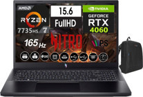 Acer Nitro V15 ANV15-41 NHQSFEY00346 Harici GeForce RTX 4060 AMD Ryzen 7 7735HS 8 GB DDR5 Ram 1 TB SSD 15.6 inç Full HD Windows 11 Pro Oyuncu Laptop + Zetta Çanta